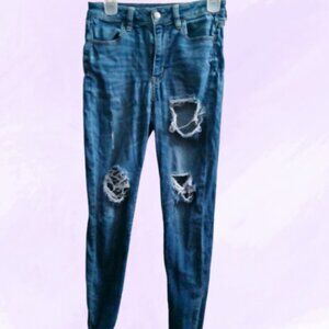 American Eagle Outfitters super super stretch x super hi-rise jegging blue 4